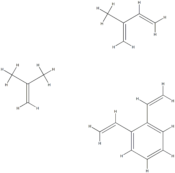 二乙烯基苯与2-甲基-1,3-丁二烯和2-甲基丙烯的聚合物,9060-33-7,结构式