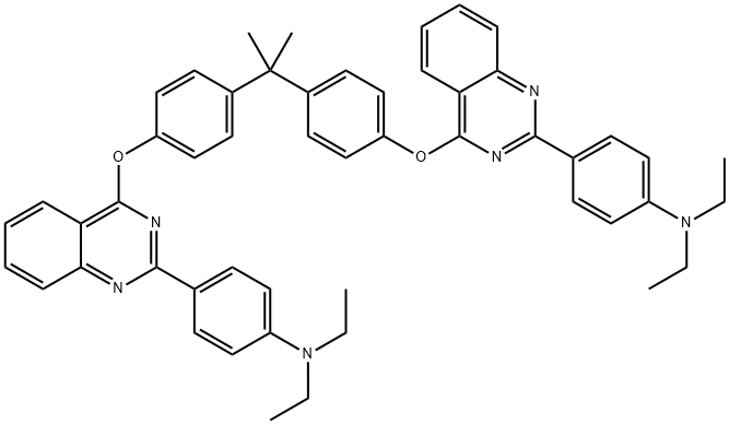 4，4’-イソプロピリデンジ（4-フェノキシ）ビス［4-（キナゾリン-2-イル）-N，N-ジエチルアニリン］ 化学構造式