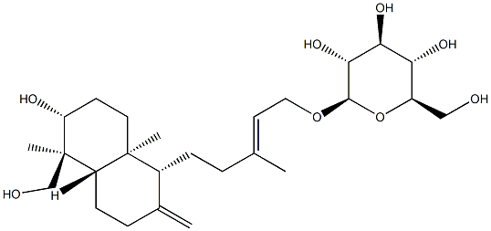 [(E)-5-[[(1R,4aβ)-デカヒドロ-6α-ヒドロキシ-5β-(ヒドロキシメチル)-5,8aα-ジメチル-2-メチレンナフタレン]-1α-イル]-3-メチル-2-ペンテニル]β-D-グルコピラノシド