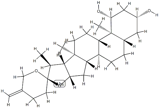 5α-Spirost-25(27)-ene-1β,3β-diol Structure