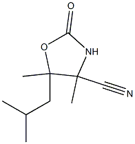 4-Oxazolidinecarbonitrile,5-isobutyl-4,5-dimethyl-2-oxo-(7CI) Structure