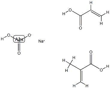 2-Methyl-2-propenoic acid telomer with 2-propenoic acid and sodium hydrogen sulfite, sodium salt Structure