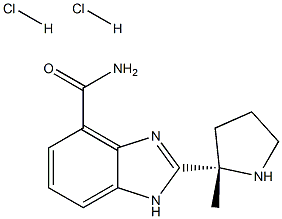 (S)-2-(2-(2-甲基)吡咯烷基)-1H-苯并咪唑-4-甲酰胺二盐酸盐, 912445-36-4, 结构式