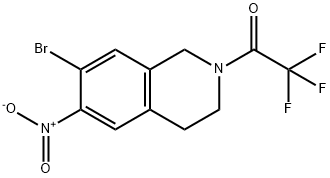 N-乙酰基-6-硝基-7-溴四氢异喹啉 结构式