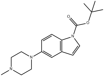 1H-Indole-1-carboxylic acid, 5-(4-Methyl-1-piperazinyl)-, 1,1-diMethylethyl ester Struktur