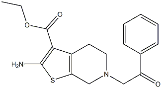 Ethyl-2-amino-6-(2-oxo-2-phenylethyl)-4,5,6,7-tetrahydrothieno[2,3-c]pyridine-3-carboxylate Structure
