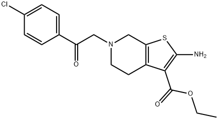 Ethyl-2-amino-6-[2-(4-chlorophenyl)-2-oxoethyl]-4,5,6,7-tetrahydrothieno[2,3-c]pyridine-3-carboxylate,914202-66-7,结构式