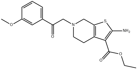 Ethyl-2-amino-6-[2-(3-methoxyphenyl)-2-oxoethyl]-4,5,6,7-tetrahydrothieno[2,3-c]pyridine-3-carboxylate Structure