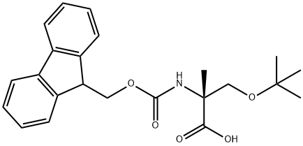 N-(9H-フルオレン-9-イルメトキシカルボニル)-2-メチル-O-tert-ブチル-D-セリン 化学構造式