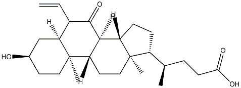 (3Α,5Β,6Β)-6-乙基-3-羟基-7-氧-胆烷酸 结构式