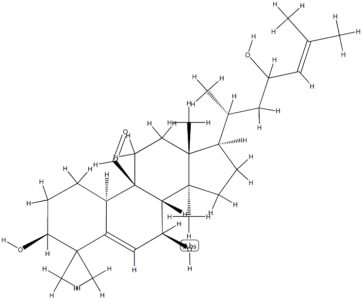 3β,7β,23-Trihydroxycucurbita-5,24-dien-19-al Structure