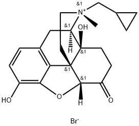 (3R,4R,4aS,7aR,12bS)-3-(cyclopropylmethyl)-4a,9-dihydroxy-3-methyl-2,4,5,6,7a,13-hexahydro-1H-4,12-methanobenzofuro[3,2-e]isoquinoline-3-ium-7-one:bromide Struktur