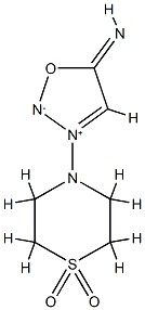 3-[(チオモルホリン1,1-ジオキシド)-4-イル]シドノンイミン-3-イウム 化学構造式