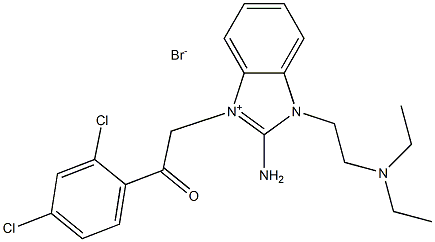 1H-Benzimidazolium,  2-amino-3-[2-(2,4-dichlorophenyl)-2-oxoethyl]-1-[2-(diethylamino)ethyl]-,  bromide  (1:1) Struktur