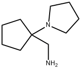 1-[1-(1-ピロリジニル)シクロペンチル]メタンアミン 化学構造式