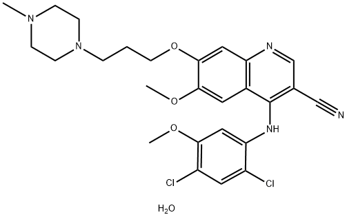博舒替尼一水化合物, 918639-08-4, 结构式