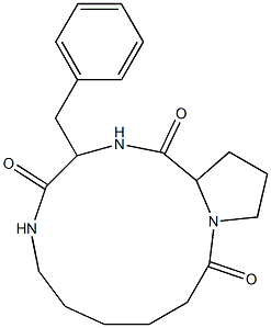 cyclo(prolylphenylalanyl-epsilon-aminocaproyl) 结构式