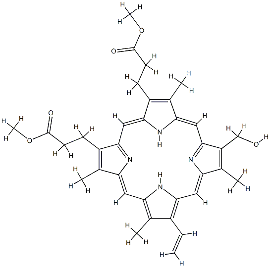 2-vinyl-4-(hydroxymethyl)deuteroporphyrin IX Struktur