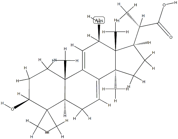 (20S)-3β,12β-Dihydroxy-4,4,14α-trimethyl-5α-pregna-7,9(11)-diene-20-carboxylic acid Struktur