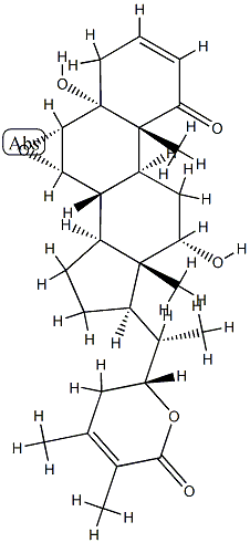 (22R)-6α,7α-Epoxy-5,12α,22-trihydroxy-1-oxo-5α-ergosta-2,24-dien-26-oic acid 26,22-lactone Struktur