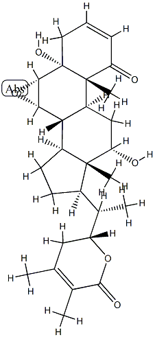 (22R)-6α,7α-Epoxy-5,12α,22-trihydroxy-1-oxo-5α-ergosta-2,24-dien-26-oic acid 26,22-lactone Structure