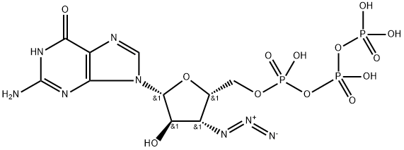 9-(3'-azido-3'-deoxy-beta-xylofuranosyl)guanine 5'-triphosphate 结构式