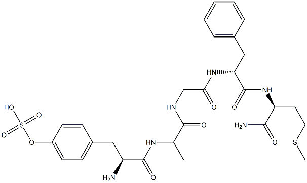 enkephalinamide-Met, Tyr sulfate(1)-Ala(2)-|