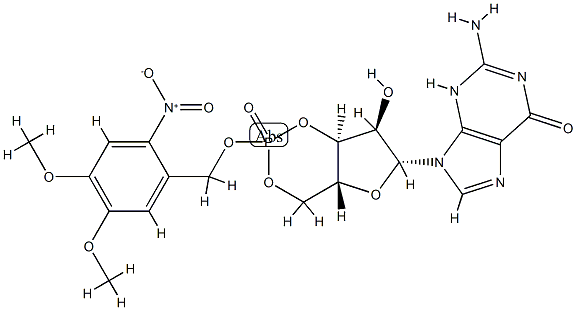 4,5-dimethoxy-2-nitrobenzyl cyclic GMP 结构式