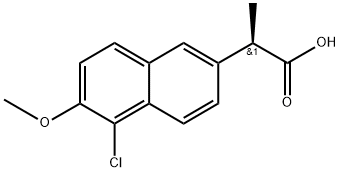 (R)-5-Chloro-6-Methoxy-α-Methyl-2-naphthaleneacetic Acid, 92471-86-8, 结构式