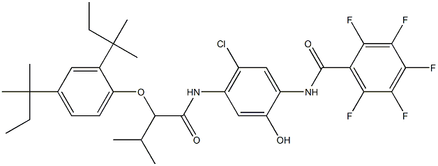 3'-氯-4'-[2-(2,4-二叔戊基苯氧基)-3-甲基丁酰胺]-2,3,4,5,6-五氟-6'-羟基苯甲酰苯胺 结构式
