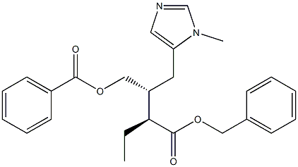(αS,βR)-α-Ethyl-β-[(benzoyloxy)methyl]-1-methyl-1H-imidazole-5-butanoic acid benzyl ester 结构式