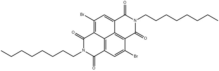 2,6-Dibromo-N,N'-di-n-octyl-1,8:4,5-naphthalenetetracarboxdiimide Structure