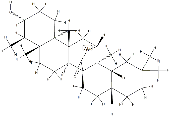 3α,12β-ジヒドロキシ-D:A-フリードオレアナン-26-酸26,12-ラクトン 化学構造式