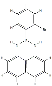 2-(2-ブロモフェニル)-2,3-ジヒドロ-1H-ナフト[1,8-de][1,3,2]ジアザボリン 化学構造式