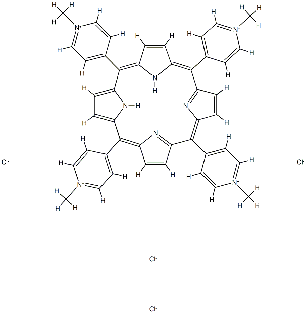 5,10,15,20-四(N-甲基-4-吡啶)-21,23H-四氯化卟啉,92739-63-4,结构式