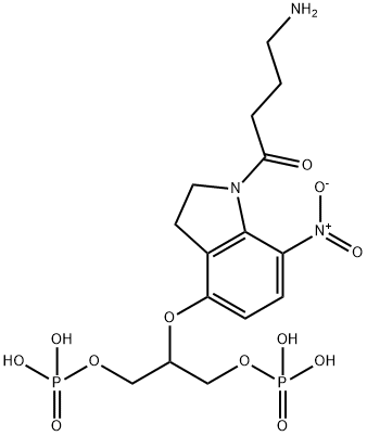 1-(4-Aminobutanoyl)-4-[1,3-bis(dihydroxyphosphoryloxy)propan-2-yloxy]-7-nitroindoline 结构式