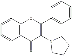 4H-1-Benzopyran-4-one,2-phenyl-3-(1-pyrrolidinyl)-(9CI) Structure