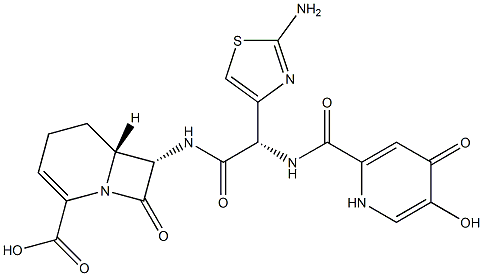 (6R,7S)-7α-[[(S)-(2-Amino-4-thiazolyl)[[[(1,4-dihydro-5-hydroxy-4-oxopyridin)-2-yl]carbonyl]amino]acetyl]amino]-8-oxo-1-azabicyclo[4.2.0]oct-2-ene-2-carboxylic acid Structure