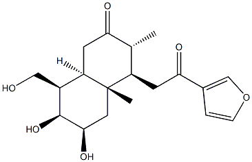 (3R)-4β-[2-(3-Furanyl)-2-oxoethyl]-3,4,4a,5,6,7,8,8aα-octahydro-6β,7β-dihydroxy-8β-(hydroxymethyl)-3α,4aβ-dimethyl-2(1H)-naphthalenone 结构式
