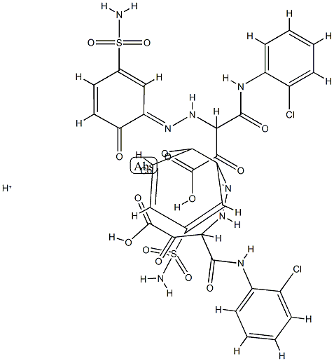 hydrogen bis[2-[[5-(aminosulphonyl)-2-hydroxyphenyl]azo]-N-(2-chlorophenyl)-3-oxobutyramidato(2-)]cobaltate(1-) Structure