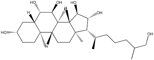 5α-コレスタン-3β,6β,7α,15α,16β,26-ヘキサオール 化学構造式