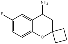 (+/-)-4-aMino-3,4-dihydro-6-fluoro-spiro[2H-1-benzopyran-2,1'-cyclobutane 结构式