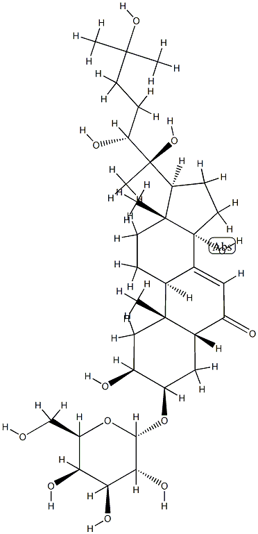(22R)-3β-(α-D-Galactopyranosyloxy)-2β,14,20,22,25-pentahydroxy-5β-cholest-7-en-6-one Structure