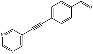 4-(ピリミジン-5-イルエチニル)ベンズアルデヒド 化学構造式