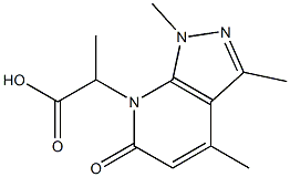 7H-Pyrazolo[3,4-b]pyridine-7-acetic  acid,  1,6-dihydro--alpha-,1,3,4-tetramethyl-6-oxo- 结构式