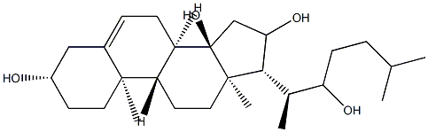 コレスタ-5-エン-3β,14,16,22-テトラオール 化学構造式