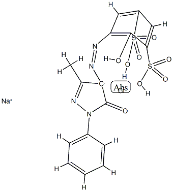 sodium [5-[(4,5-dihydro-3-methyl-5-oxo-1-phenyl-1H-pyrazol-4-yl)azo]-4-hydroxybenzene-1,3-disulphonato(4-)]chromate(1-) Structure