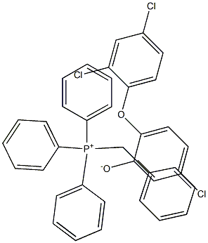 ベンジルトリフェニルホスホニウム・5-クロロ-2-(2,4-ジクロロフェノキシ)フェノールアニオン 化学構造式