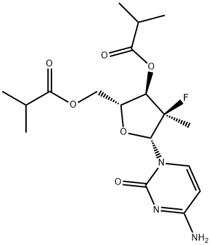 (2'R)- 2'-Deoxy-2'-fluoro-2'-methylcytidine 3',5'-bis(2-methylpropanoate) Structure