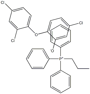 トリフェニルプロピルホスホニウム・5-クロロ-2-(2,4-ジクロロフェノキシ)フェノラート 化学構造式